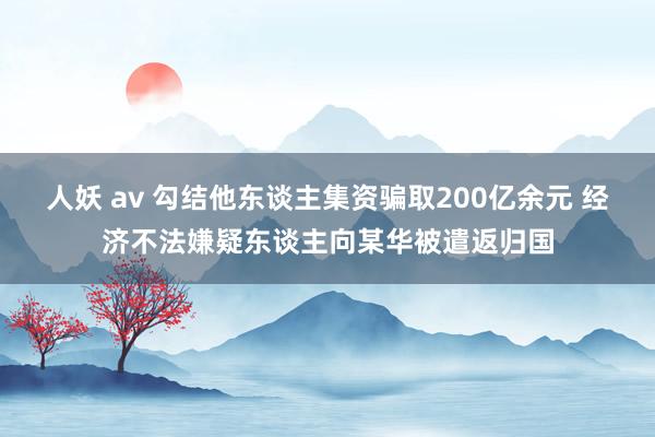 人妖 av 勾结他东谈主集资骗取200亿余元 经济不法嫌疑东谈主向某华被遣返归国