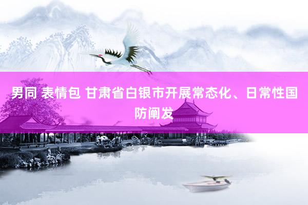 男同 表情包 甘肃省白银市开展常态化、日常性国防阐发