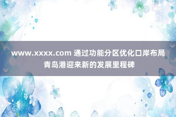 www.xxxx.com 通过功能分区优化口岸布局 青岛港迎来新的发展里程碑