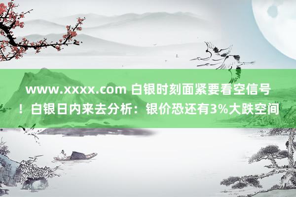 www.xxxx.com 白银时刻面紧要看空信号！白银日内来去分析：银价恐还有3%大跌空间