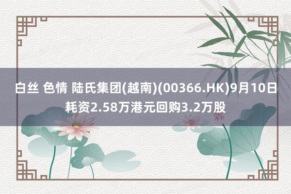 白丝 色情 陆氏集团(越南)(00366.HK)9月10日耗资2.58万港元回购3.2万股