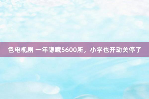 色电视剧 一年隐藏5600所，小学也开动关停了