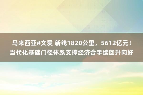 马来西亚#文爱 新线1820公里，5612亿元！当代化基础门径体系支撑经济合手续回升向好