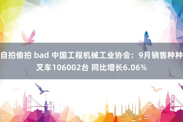 自拍偷拍 bad 中国工程机械工业协会：9月销售种种叉车106002台 同比增长6.06%