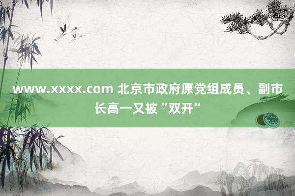 www.xxxx.com 北京市政府原党组成员、副市长高一又被“双开”