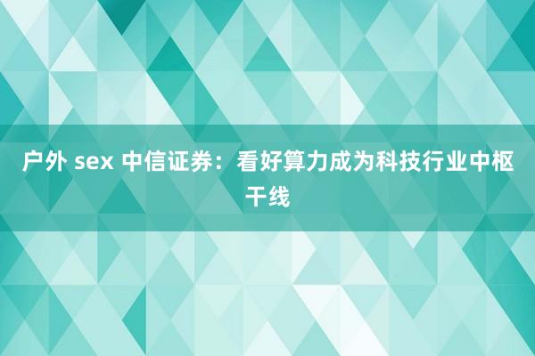 户外 sex 中信证券：看好算力成为科技行业中枢干线