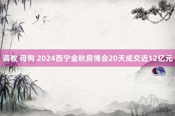 调教 母狗 2024西宁金秋房博会20天成交近12亿元