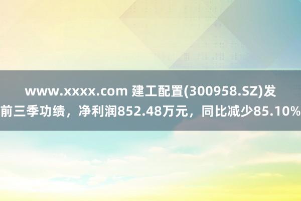 www.xxxx.com 建工配置(300958.SZ)发前三季功绩，净利润852.48万元，同比减少85.10%