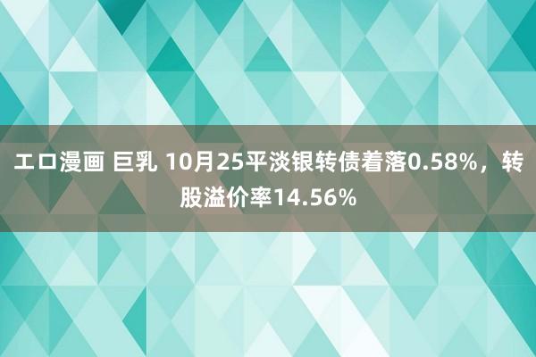 エロ漫画 巨乳 10月25平淡银转债着落0.58%，转股溢价率14.56%