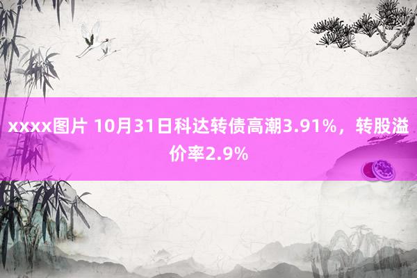 xxxx图片 10月31日科达转债高潮3.91%，转股溢价率2.9%