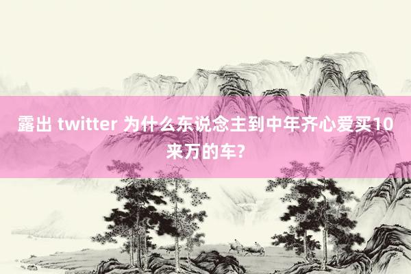 露出 twitter 为什么东说念主到中年齐心爱买10来万的车?