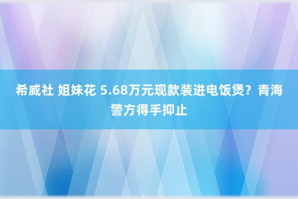 希威社 姐妹花 5.68万元现款装进电饭煲？青海警方得手抑止