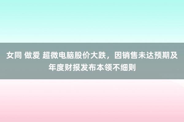 女同 做爱 超微电脑股价大跌，因销售未达预期及年度财报发布本领不细则