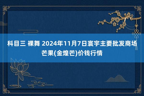 科目三 裸舞 2024年11月7日寰宇主要批发商场芒果(金煌芒)价钱行情