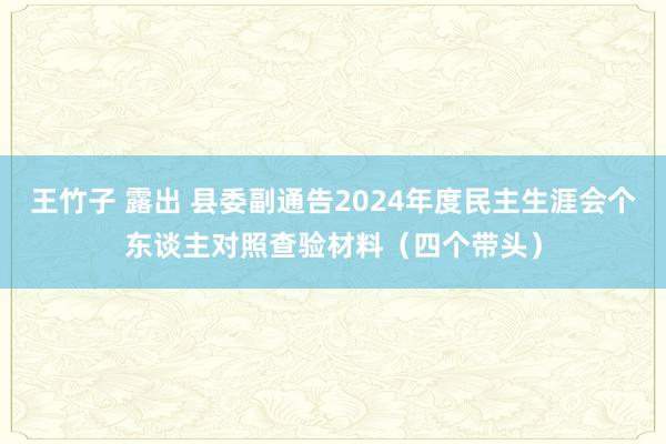 王竹子 露出 县委副通告2024年度民主生涯会个东谈主对照查验材料（四个带头）