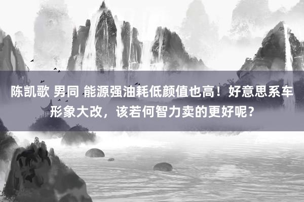 陈凯歌 男同 能源强油耗低颜值也高！好意思系车形象大改，该若何智力卖的更好呢？