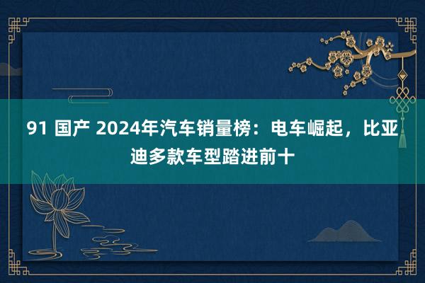 91 国产 2024年汽车销量榜：电车崛起，比亚迪多款车型踏进前十